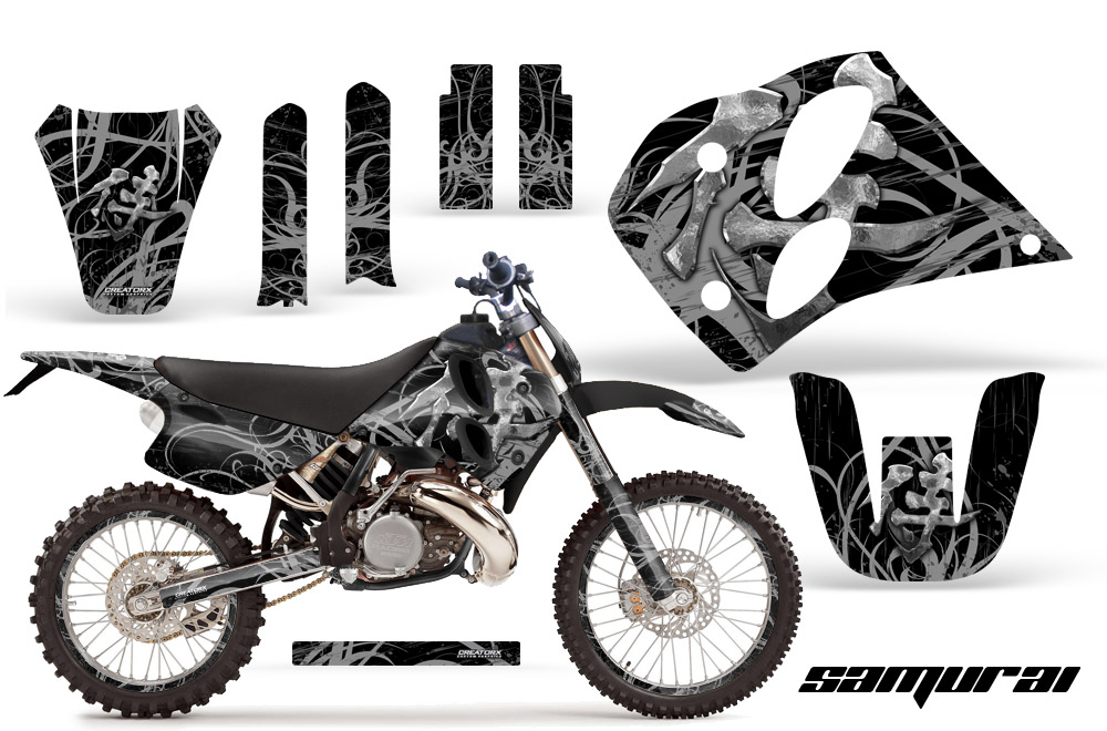 KTM C6 Graphics Kit Samurai Silver Black NP Rims